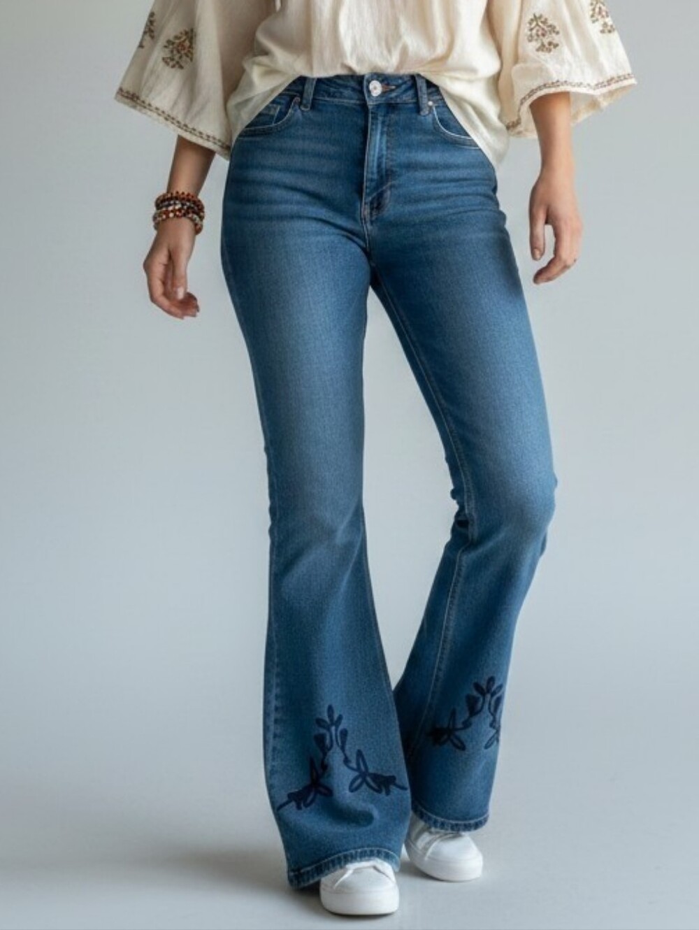 Vtg 90s Y2K Minelli Flare Stretch Jeans W/ THONG 11 Low Rise Blue Retro-RARE